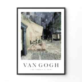 Van cafe terrace at night - 50x70 cm B2 plakaty hogstudio plakat, do salonu, obraz, vincent