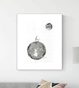 Grafika 30x40 cm wykonana ręcznie, abstrakcja, obraz do salonu, czarno biała, 2511596 art