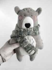 Miś z szalikiem włóczki - leśna przytulanka zabawki bamsi bear, prezent, pluszak, wyjątkowy