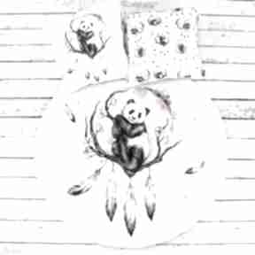 Panda boho welurowa mata do zabawy oraz dwie poduszki pokoik dziecka nuva art duża
