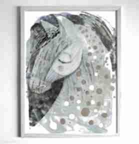 Plakat A2 - konik plakaty gabriela krawczyk, wydruk, koń, kucyk, ilustracja