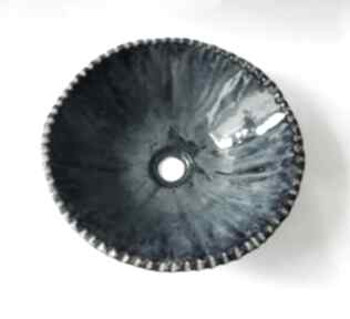 Umywalka ceramiczna ręcznie robiona "głębia oceanu" ceramika ceramystiq studio, okrągła