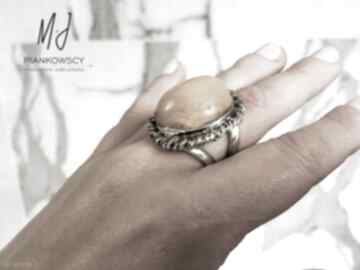 Unikatowy wykonany pierścionek srebrny z bałtyckim rękodzieło monika piankowska bransoleta
