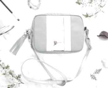 Alice box bag grey&silver camshella na ramię, elegancka, połyskującą torebka