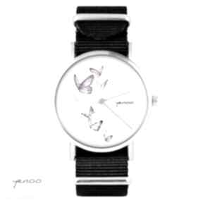 Zegarek - motyle czarny, nato zegarki yenoo, bransoletka, modny, prezent