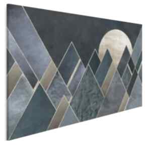 Obraz na płótnie - trójkąty noc granat złoto 120x80 cm 65101 vaku dsgn, błyszczący, dekoracja