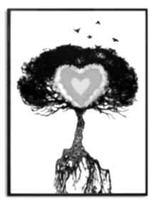 Drzewo. Z sercem - nowoczesne serce, z drzewem: artystyczne