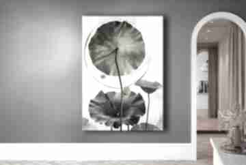 Lotus - obraz na 70x100cm druk blejtrama abstrakcja - #3 black sapphire art do salonu, płótnie