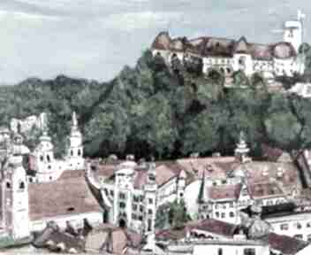 Obraz akrylowy "słowenia lubljana" krystyna mosciszko krajobraz, pejzaż