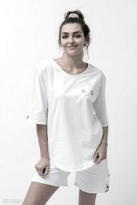 "shakira" trzy foru bluza damska, asymetryczna, letnia, koszulka biały, bawełniany t-shirt