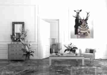 Obraz na płótnie - 80x100cm deer love 02129 wysyłka w 24h ludesign gallery, płótno, jelenie