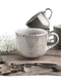 Duża ceramiczna w stylu boho - cappuccino ciemne tyka ceramika, kubek, kubeczek, filiżanka