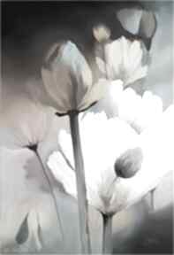 Kwiatowe harce, obraz olejny joannatkrol kwiaty, obrazy, abstrakcja
