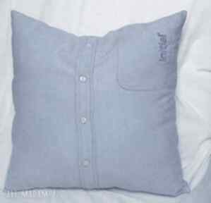 Niebieska poduszka jasiek gabiell, poszewka, silikon, prezent, koszula