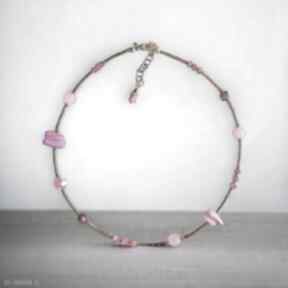 pink: choker: summer collection: różowy naszyjniki kaktusia delikatna biżuteria