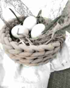 Koszyk wielkanocny na jajka z kolekcji " wave" dekoracje babemi love, musztardowy, mały