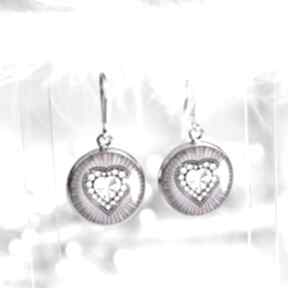 Kolczyki w szkle gala vena serca - biżuteria walentynkowa, romantyczne, serduszko prezent