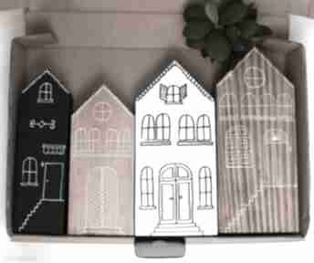 Pomysł na święta upominki! 4 x domki drewniane dekoracje wooden love, domek, ozdoby świąteczne