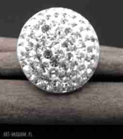 Pierścionek crystal swarovskiego duże oczko srebrny pyl