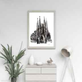 Sagrada familia grafika A3 toja dorota barcelona, atrakcja turystyczna, nowe, oryginalne