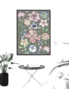 Kwiaty 50x70cm małgorzata domańska plakat, kwiat, obraz, sztuka