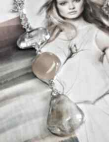 Długi naszyjnik chwost wisiorek: cytryn karneol kryształ witrażka, amulet kamień, górski