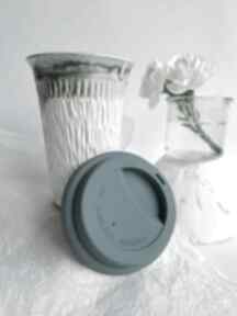 Kubek ceramiczny z pokrywką 2 kubki