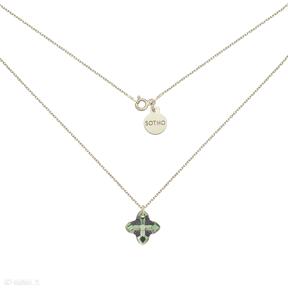 Złoty naszyjnik z kryształem swarovski® crystal w kolorze zielonym sotho