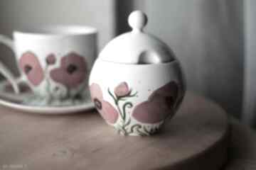 Cukierniczka maki ceramiczna ręcznie malowana prezent dla niej ceramika ciepliki, kwiaty