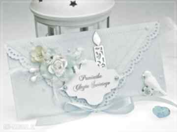 Kopertówka z okazji chrztu św - white bird scrapbooking kartki shiraja chrzest, podarunek