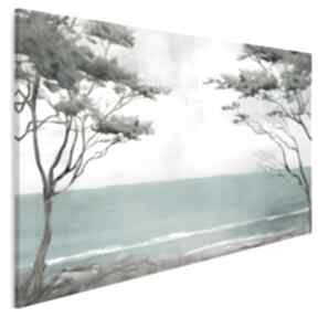 Obraz na płótnie - plaża horyzont 120x80 cm 115101 vaku dsgn morze, klimat, bryza, drzewa