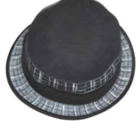 Malowany kapelusz kapelusze estera grabarczyk kapelisz, filc, niebieski, pojedynczy