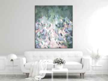Kolorowy abstrakcyjny obraz ręcznie malowany - colour bomb 70x80 cm annsayuri art, do salonu