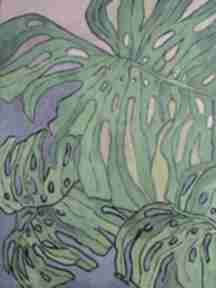 Obraz do salonu monstera kwiat carmenlotsu, obrazy na zamówienie, malarstwo ekspresjonizmu