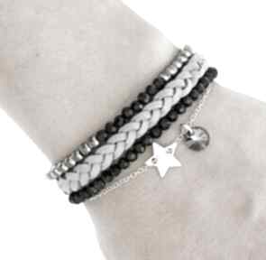 Gentleness triplo black silver grey zamsz gwiazdka hematyt