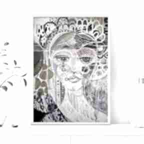 50x70 cm - adelaida plakaty gabriela krawczyk plakat, wydruk, twarz, portret, postać