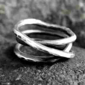 zofia gladysz męski pierścionek, obrączka, srebrny kute, srebro oksydowane