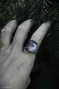 Pierścień z moon dziki królik biżuteria z labradoryt - regulowana obraczka, księżycowy