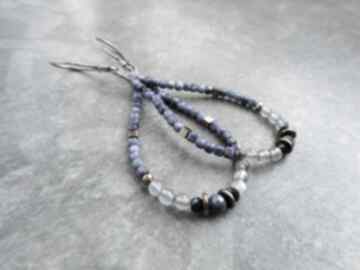 Krople z lapisem lazuli lahovska lekkie kolczyki, srebro, srebrne kamieniami, lapis, styl boho