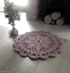 dace 80 cm fuksja arte dania dywan, okrągły, ze sznurka, z bawełny, mandala lace