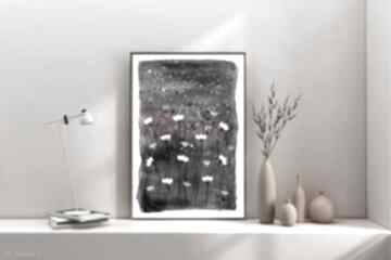Białe 50x70cm małgorzata domańska kwiaty, plakat, akwarele, obraz, dom
