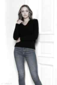 Sweter w prążek - swe146 czarny swetry lanti urban fashion, z długim rękawem