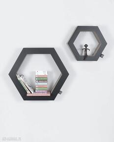 Półka na książki zabawki hexagon ecoono czarny pokoik dziecka, chłopiec, dziewczynka