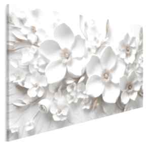 Obraz na płótnie - białe bukiet 120x80 cm 120401 vaku dsgn kwiaty, złote glamour, art deko