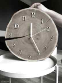 Drewniany zegar z plastra dębowego bez kory - 30 cm zegary cuda drewna