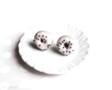 Kolczyki szyfty donuty pączki poli glinka design, sztyfty, wkrętki, modelina