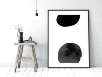 Plakat minimalistyczny abstrakcja b&w plakaty myscandi, czarno biały, skandynawski
