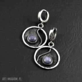 Lapis lazuli srebro oksydowane prezent kolczyki srebrne ewasko