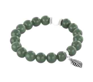 Green jade with ivory point & leaf pendant lavoga jadeit, listek