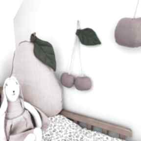 lniane małe ozdoba do pokoju dziecięcego pokoik dziecka kuferek malucha wisienki - dekoracja